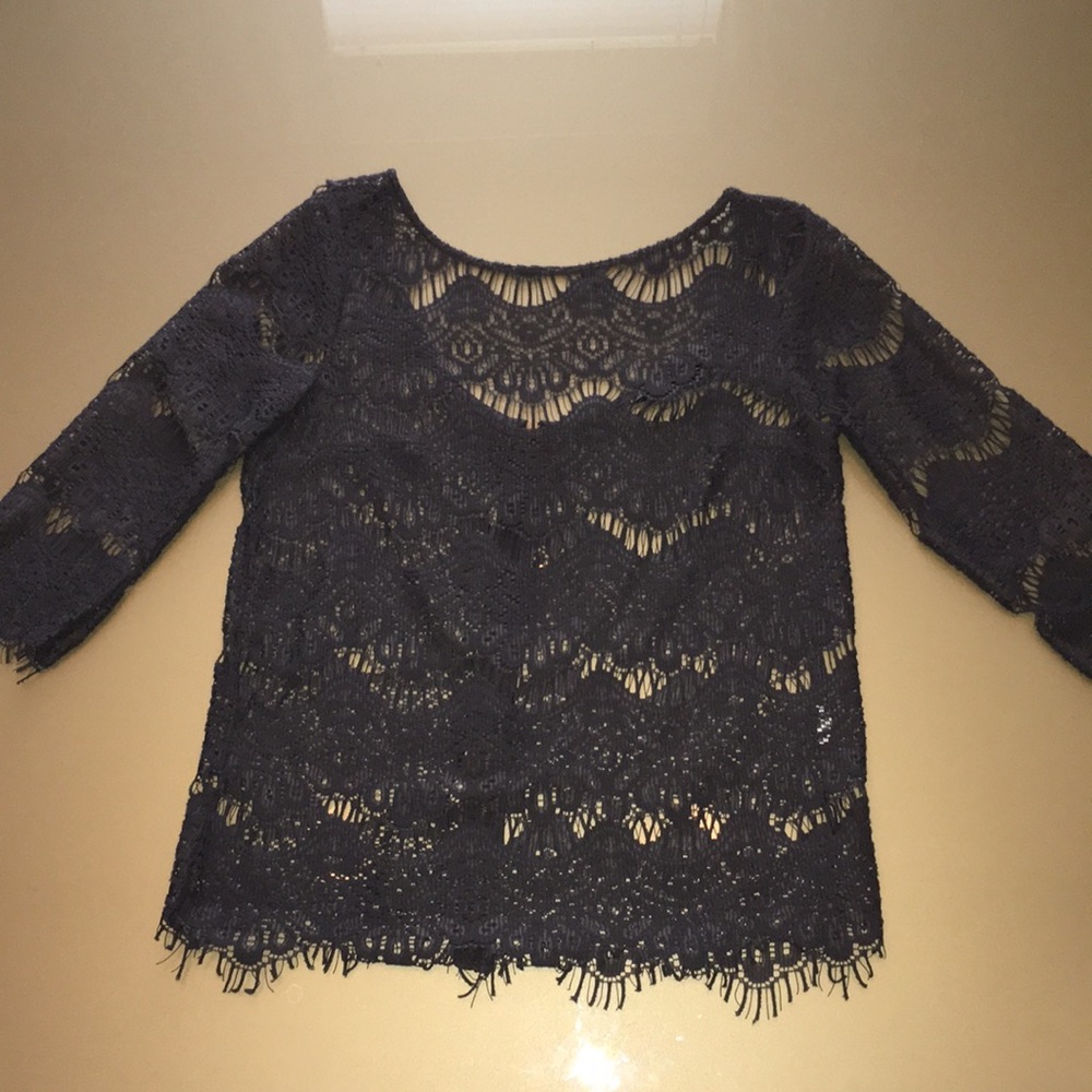 Zara Crochet Top XS gray